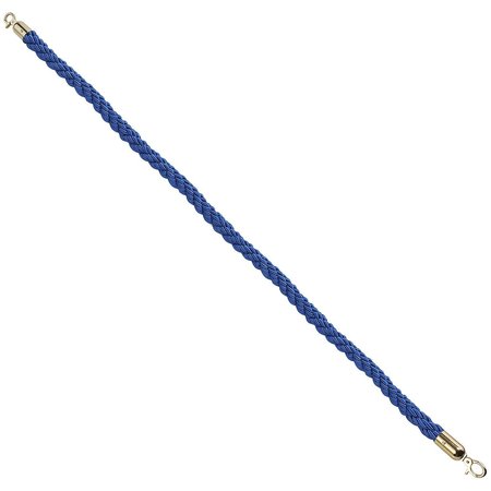 GLOBAL INDUSTRIAL Vinyl Braided Rope 59 With Ends For Portable Gold Post, Blue 269386BL